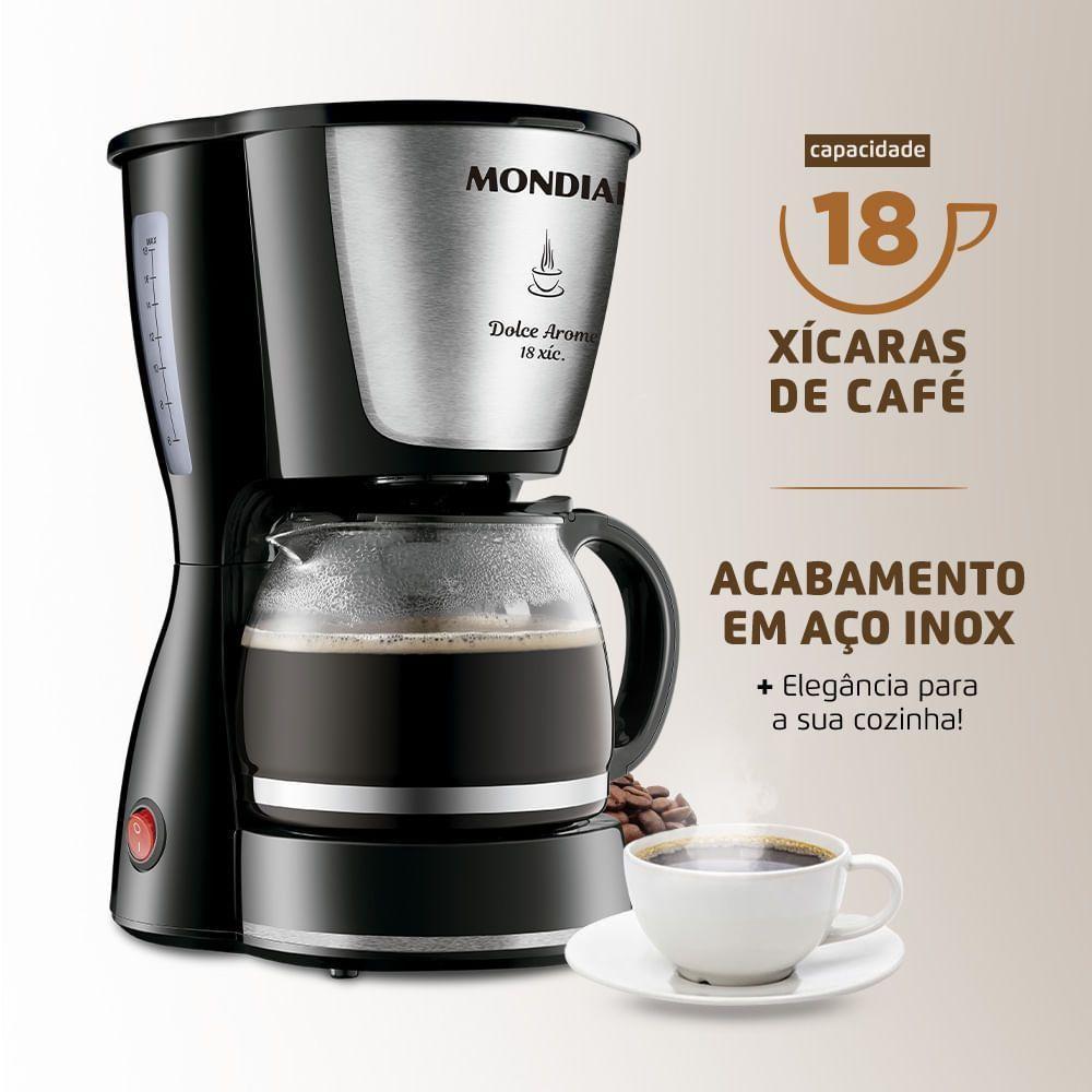 Cafeteira Elétrica Mondial Dolce Arome 18 C-30-18x Cafeteira-127v-preto/inox - 7