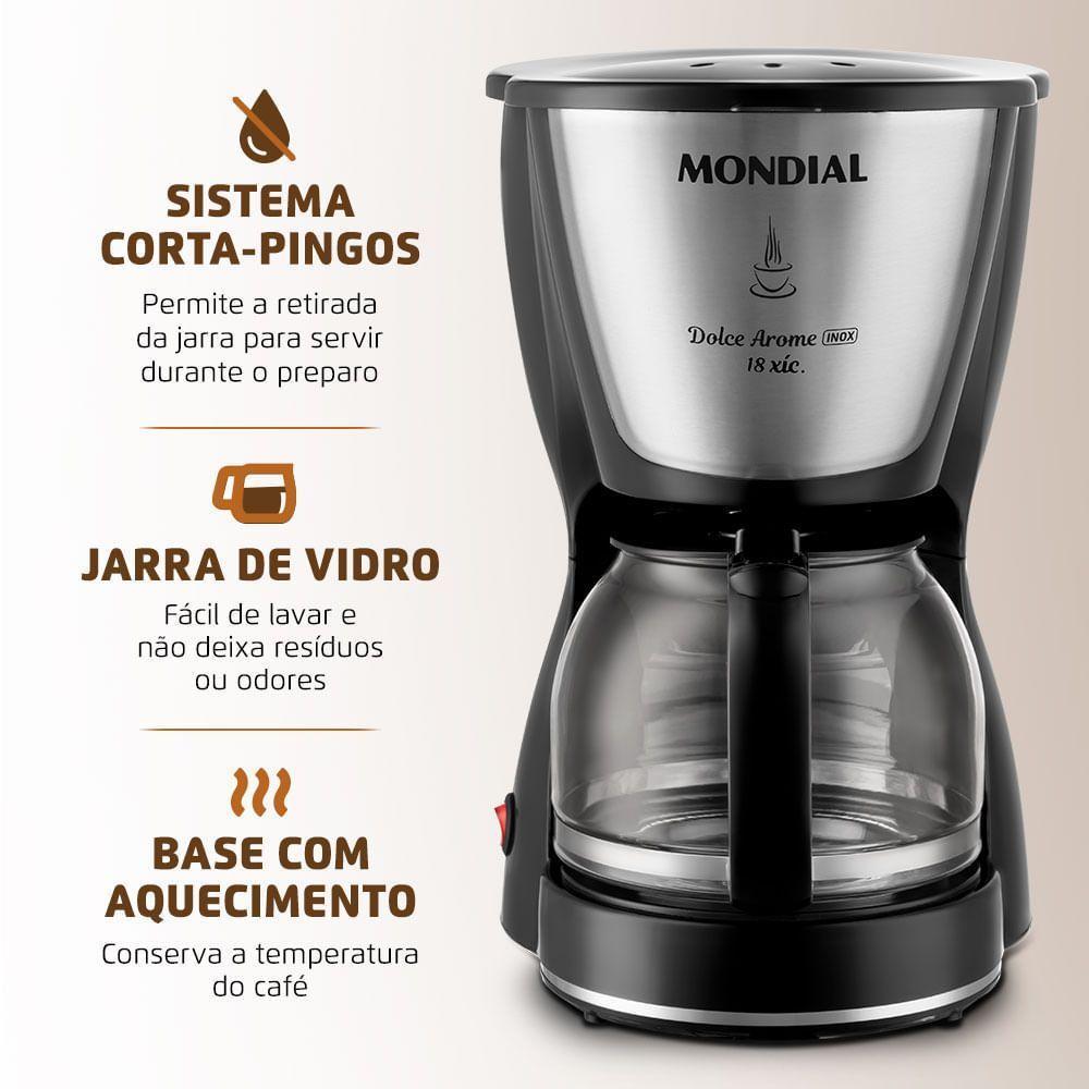 Cafeteira Elétrica Mondial Dolce Arome 18 C-30-18x Cafeteira-127v-preto/inox - 6