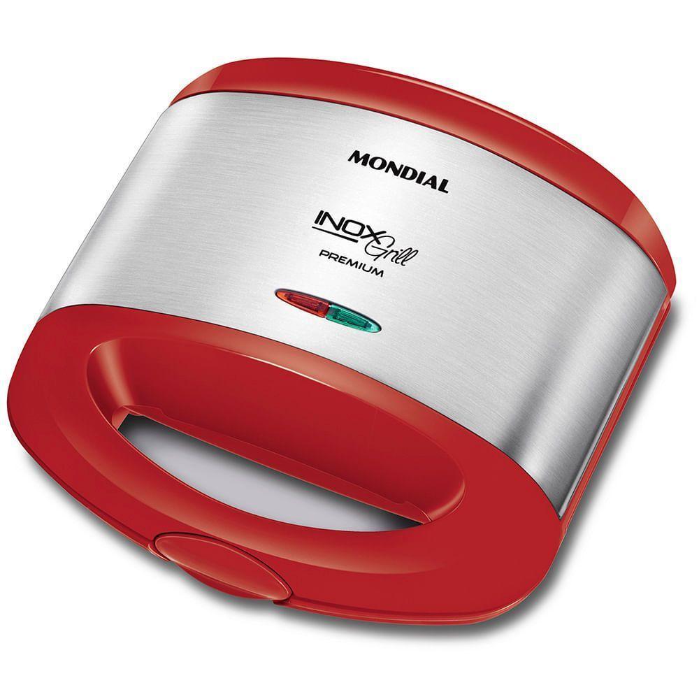 Grill e Sanduicheira Mondial Inox Red S-19 Vermelho/Inox 127V - 1