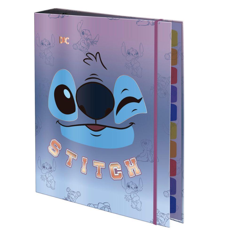 Fichário Colegial Dac Com Elástico Disney Stitch 48 Folhas - 1