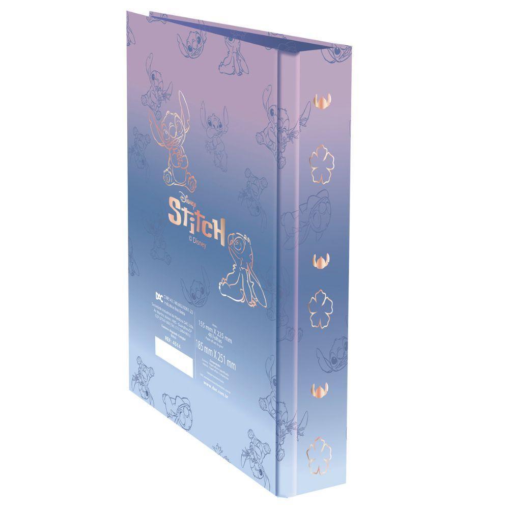 Fichário Colegial Dac Com Elástico Disney Stitch 48 Folhas - 4