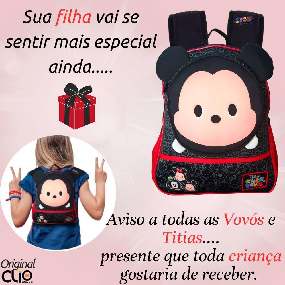 Mochila Escolar Infantil Costas Mickey Orelhinhas 3d Resistente Diversos Compartimentos Alças Acolchoadas Qualidade - 2