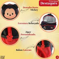 Mochila Escolar Infantil Costas Mickey Orelhinhas 3d Resistente Diversos Compartimentos Alças Acolchoadas Qualidade - 7