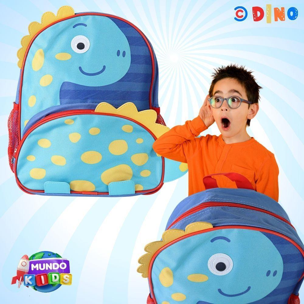 Mochila Escolar Infantil Com Alças Reforçadas Para Menino Estudar Dinossauro Azul - 7