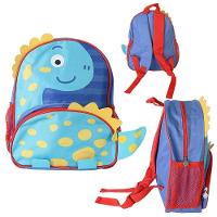 Mochila Escolar Infantil Com Alças Reforçadas Para Menino Estudar Dinossauro Azul - 2