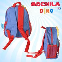 Mochila Escolar Infantil Com Alças Reforçadas Para Menino Estudar Dinossauro Azul - 6