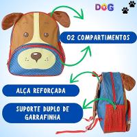 Mochila Escolar Infantil Com Alças Reforçadas Para Menino Estudar Cachorro Vermelho - 8