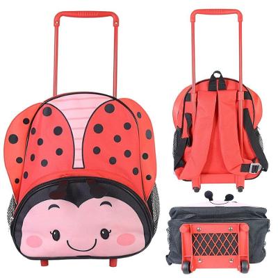 Mochila Escolar Infantil Com Rodinhas Para Estudar Joaninha Menina