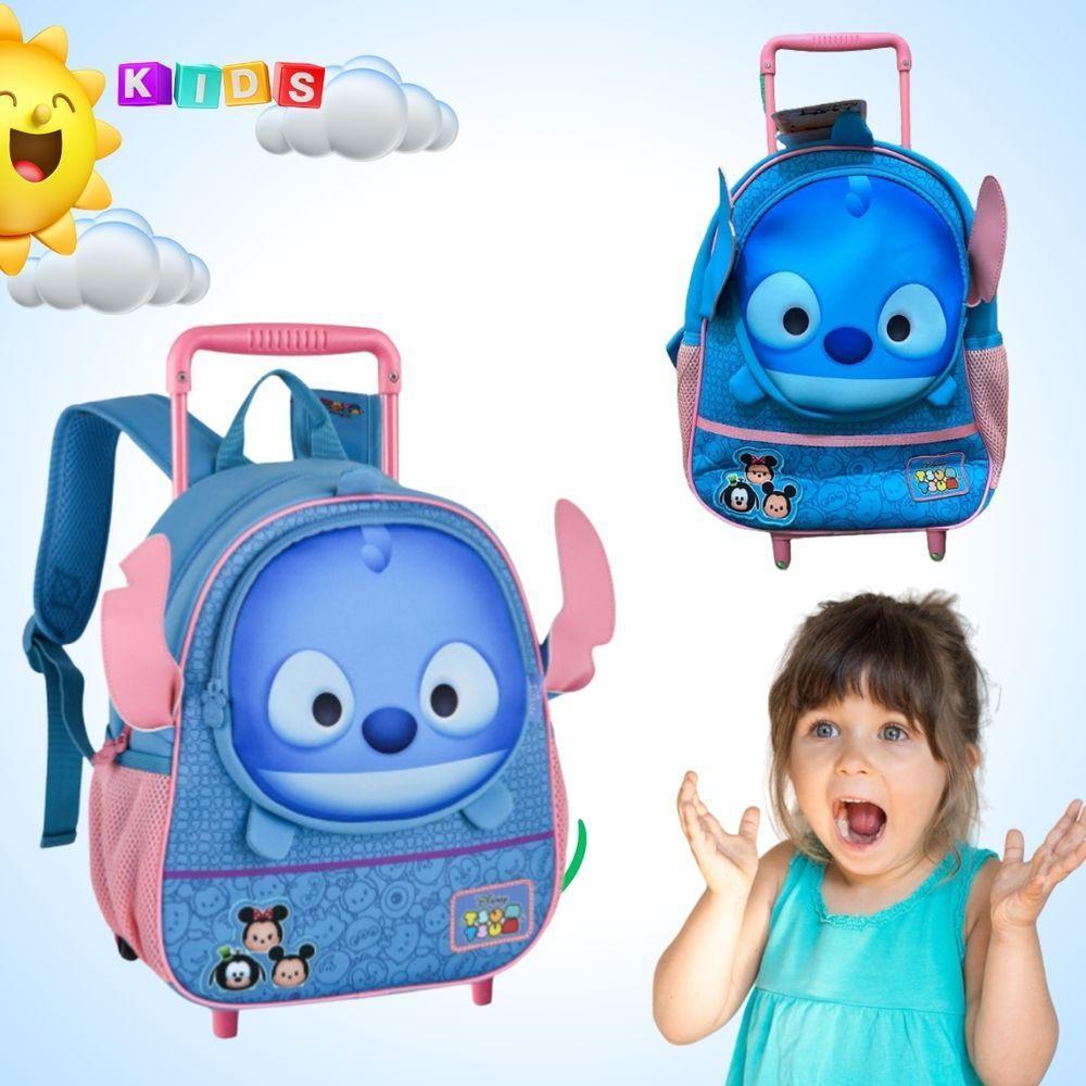 Mochila Escolar Infantil Com Alças Reforçadas Bolsa Para Estudar Stitch Tsum - 2