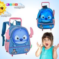 Mochila Escolar Infantil Com Alças Reforçadas Bolsa Para Estudar Stitch Tsum - 2
