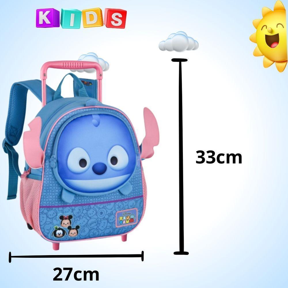 Mochila Escolar Infantil Com Alças Reforçadas Bolsa De Estudos Para Criança Stitch Tsum - 1