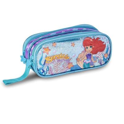 Estojo Duplo 21x9,5x6cm Sereias Sr23113f