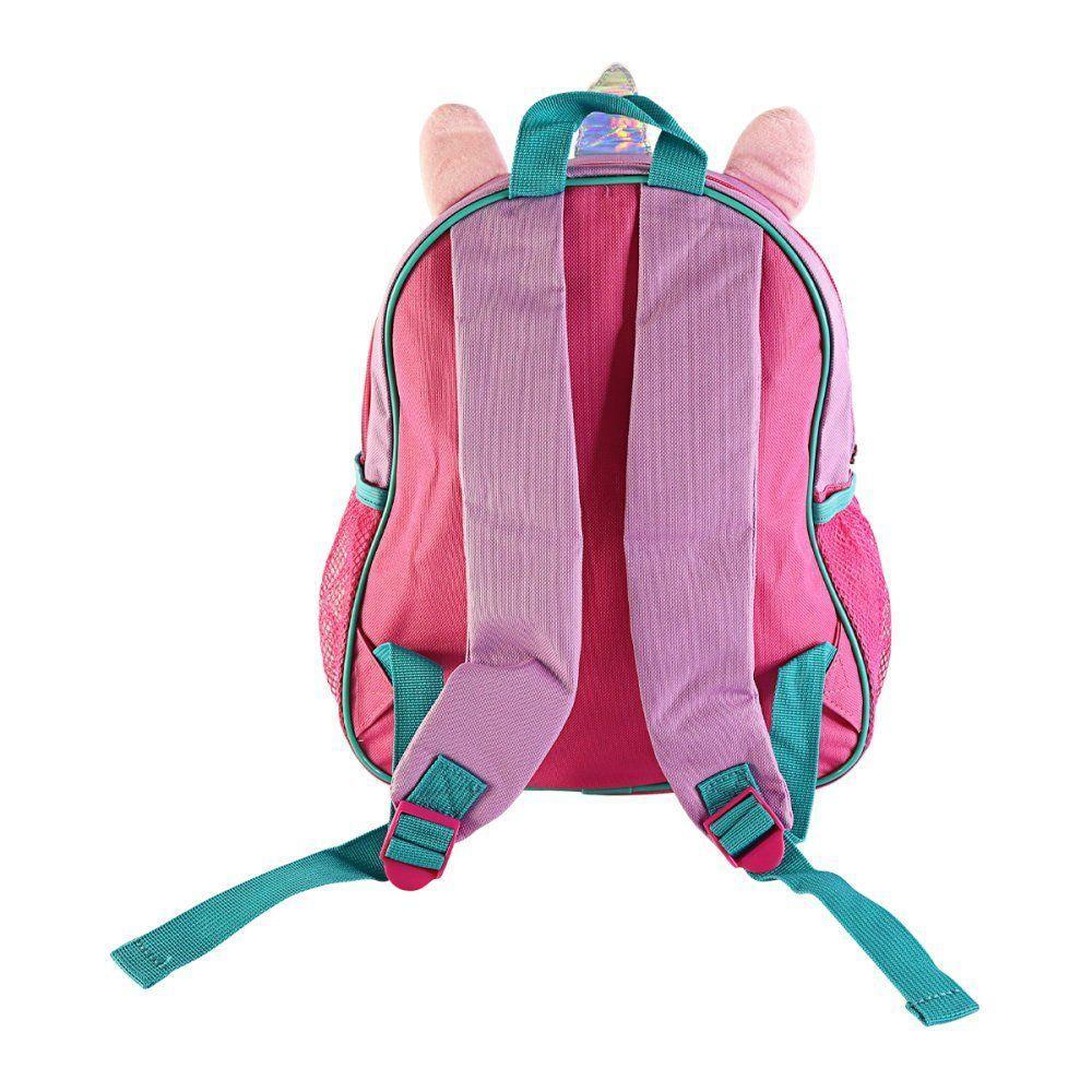 Mochila Infantil Unicórnio Com Alças Bolsos E Design 3d - 8
