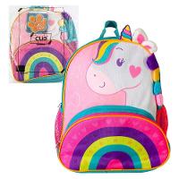 Mochila Infantil Unicórnio Com Alças Bolsos E Design 3d - 2