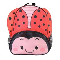 Mochila Infantil Joaninha Com Alças Bolsos Laterais Detalhes - 1