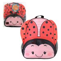 Mochila Infantil Joaninha Com Alças Bolsos Laterais Detalhes - 6