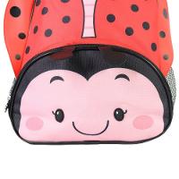 Mochila Infantil Joaninha Com Alças Bolsos Laterais Detalhes - 9