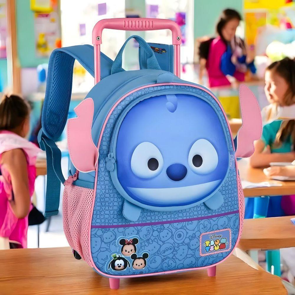 Mochila Infantil Com Rodinhas Stitch Tsum - Praticidade E Diversão - 3