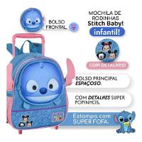 Mochila Infantil Com Rodinhas Stitch Tsum - Praticidade E Diversão
