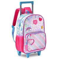 Kit Mochila De Rodinhas + Lancheira Térmica + Estojo Duplo Happy Clio Azul - 2