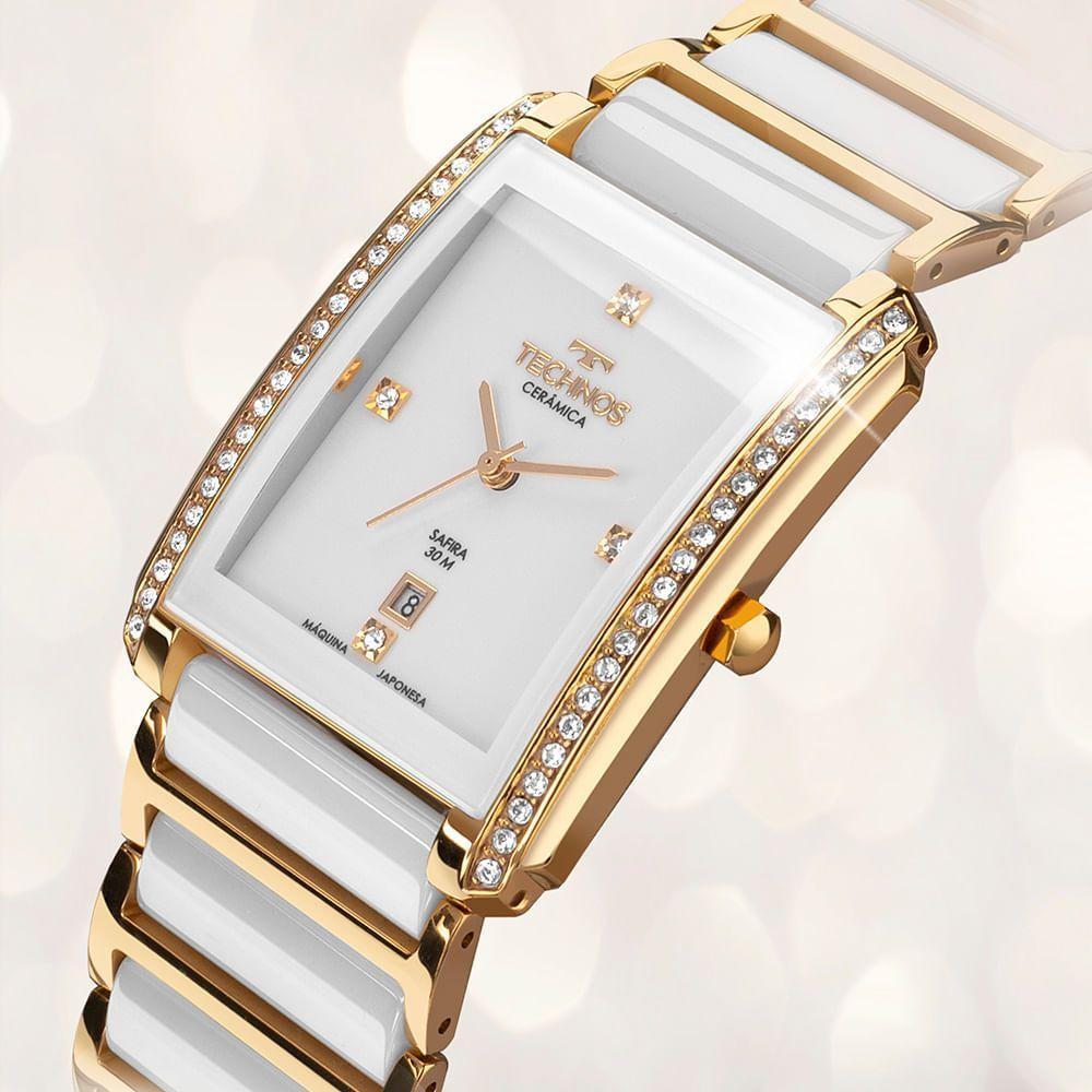 Relógio Technos Feminino Ceramic-saphire Dourado - Gn10ax-4b Gn10ax-4b - 4