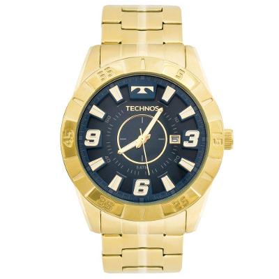 Relógio Masculino Racer 2115KYZ-4A Analógico Pulseira de Metal Dourado Technos