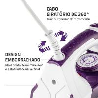 Ferro A Vapor Mondial Ceramic Express F-40 Ferro A Vapor-220v-branco/lilás