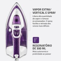 Ferro A Vapor Mondial Ceramic Express F-40 Ferro A Vapor-220v-branco/lilás - 8