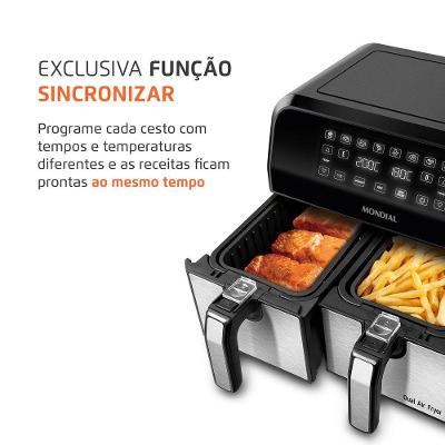 Fritadeira Air Fryer Dual Duplo Cesto 8l Mondial Afd-01-bi Air Fryer Afd-01-bi 127v/60hz