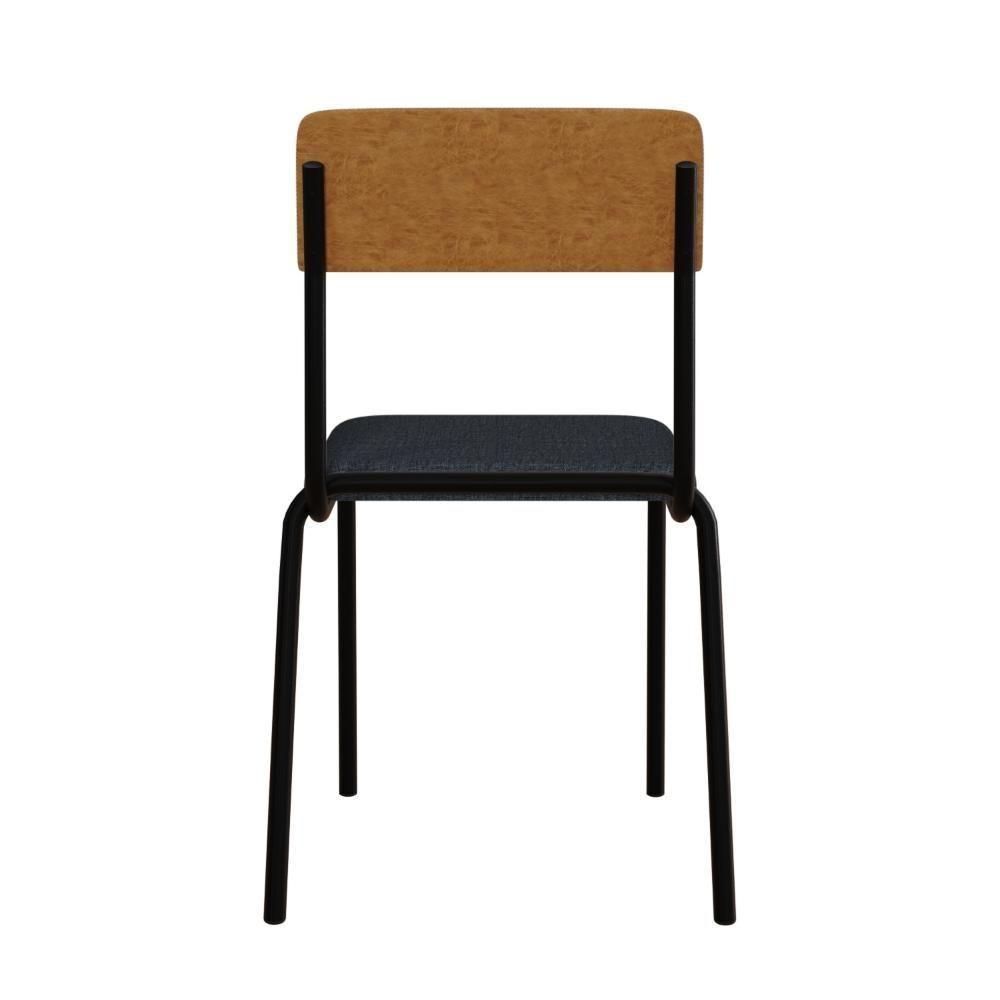Cadeira Fit Fixa C/4 Pes 475 X 505 X 810 Mm C/4 Un. Crt.cinza/courino Caramelo Crt Cinza/courino Caramelo - 5