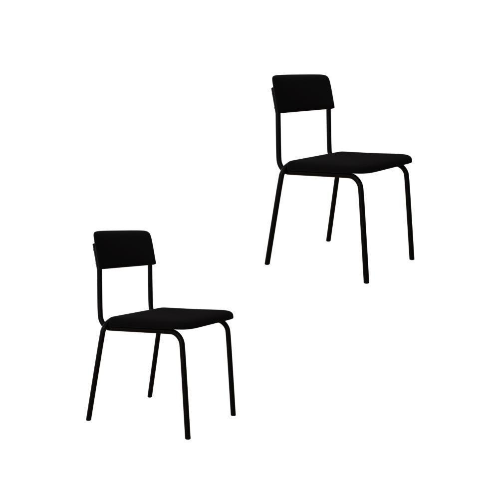 Cadeira Fit Fixa C/4 Pes 475 X 505 X 810 Mm C/2 Un. Preto Preto - 1