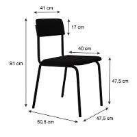 Cadeira Fit Fixa C/4 Pes 475 X 505 X 810 Mm C/2 Un. Preto Preto - 6