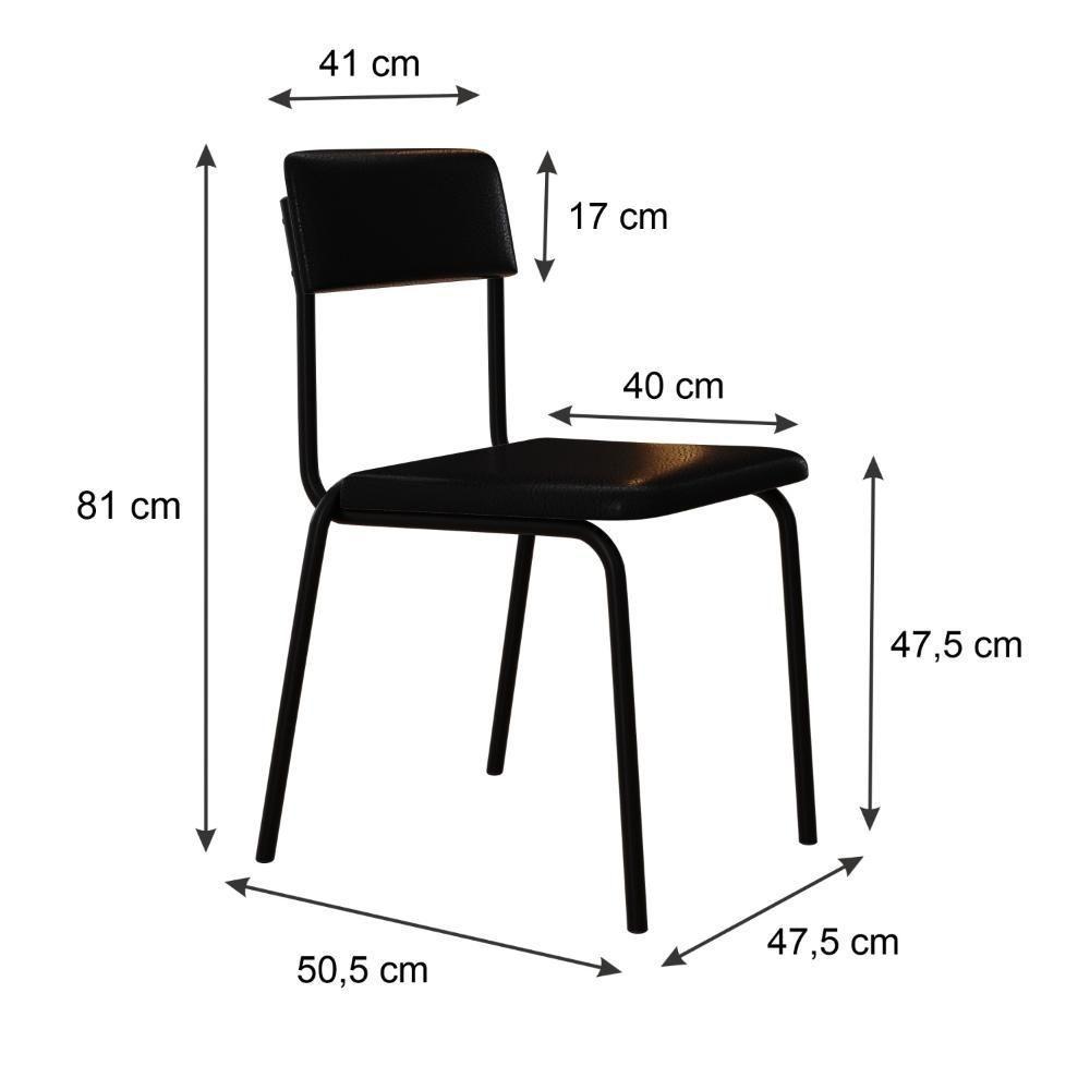 Cadeira Fit Fixa C/4 Pes 475 X 505 X 810 Mm C/2 Un. Courino Preto Courino Preto - 6