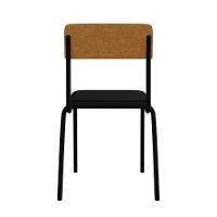 Cadeira Fit Fixa C/4 Pes 475 X 505 X 810 Mm C/2 Un. Preto/courino Caramelo Preto/courino Caramelo - 5