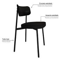 Cadeira Alloa Fixa C/4 Pés 50 X 44,7 X 83,8 Cm C/1 Un. Corriente Preto/courino Preto Corriente Preto/courino Preto - 6