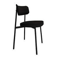 Cadeira Alloa Fixa C/4 Pés 50 X 44,7 X 83,8 Cm C/1 Un. Corriente Preto Corriente Preto - 1