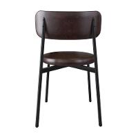 2 Unidades Cadeira Kyta Fixa C/4 Pés 50 X 44,7 X 83,8 Cm - Courino Café - Preto Fosco Epoxi Courino Café - 5