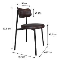 2 Unidades Cadeira Kyta Fixa C/4 Pés 50 X 44,7 X 83,8 Cm - Courino Café - Preto Fosco Epoxi Courino Café - 6