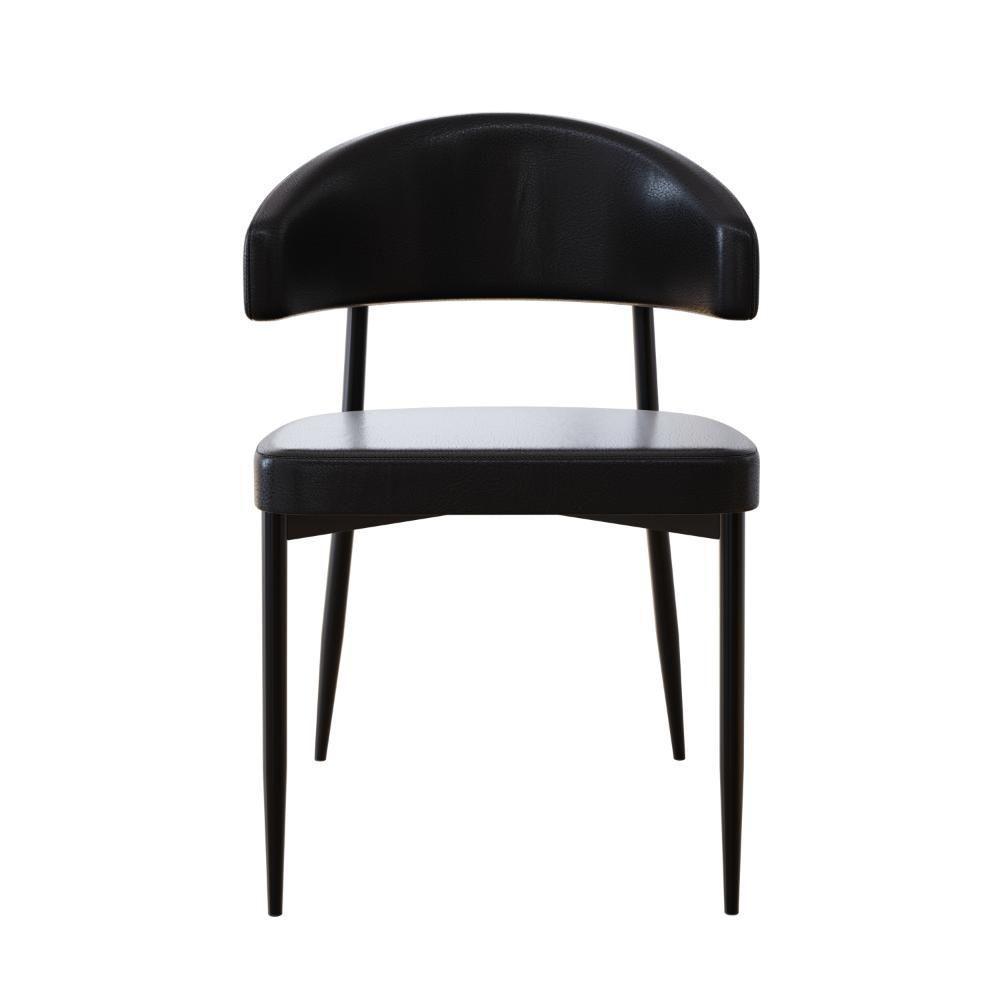 2 Unidades Cadeira Bless Fixa C/4 Pés 53 X 55 X 78cm. Courino Preto Courino Preto - 4