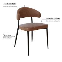 2 Unidades Cadeira Bless Fixa C/4 Pés 53 X 55 X 78cm. Courino Whisky Courino Whisky - 3