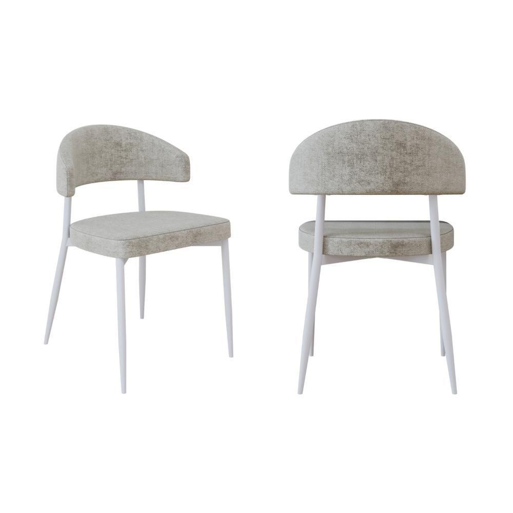 2 Unidades Cadeira Bless Fixa C/4 Pés 53 X 55 X 78cm Pés Brancos. Lautrec Off White Lautrec Off White - 1