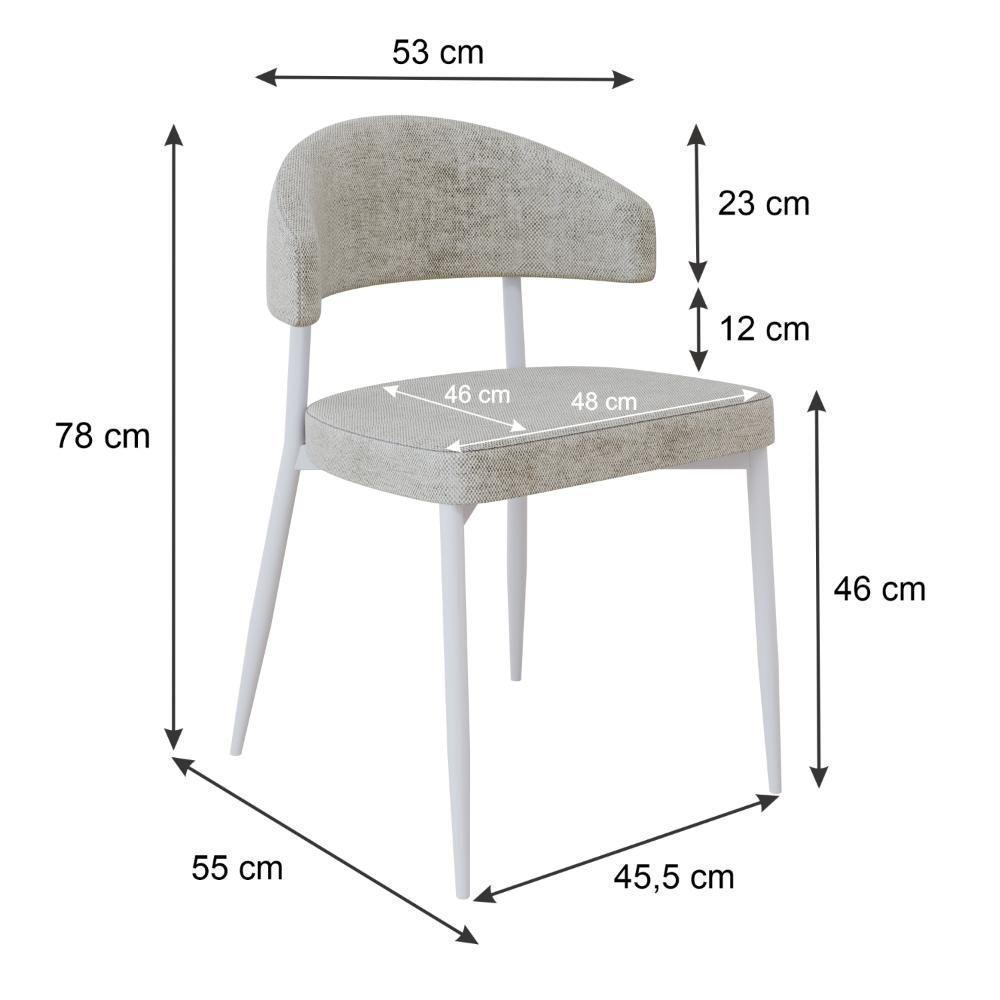 2 Unidades Cadeira Bless Fixa C/4 Pés 53 X 55 X 78cm Pés Brancos. Lautrec Off White Lautrec Off White - 6
