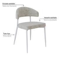 2 Unidades Cadeira Bless Fixa C/4 Pés 53 X 55 X 78cm Pés Brancos. Lautrec Off White Lautrec Off White - 3