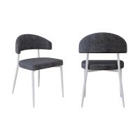 2 Unidades Cadeira Bless Fixa C/4 Pés 53 X 55 X 78cm Pés Brancos. Lautrec Grafite Lautrec Grafite - 1