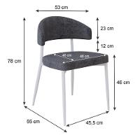 2 Unidades Cadeira Bless Fixa C/4 Pés 53 X 55 X 78cm Pés Brancos. Lautrec Grafite Lautrec Grafite - 6