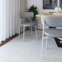 4 Unidades Cadeira Kyta Fixa C/4 Pés 50 X 44,7 X 83,8 Cm Pés Brancos. Corriente Cinza Claro Corriente Cinza Claro - 2