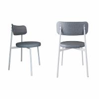 2 Unidades Cadeira Kyta Fixa C/4 Pés 50 X 44,7 X 83,8 Cm Pés Brancos. Corriente Cinza Corriente Cinza - 1