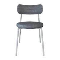 2 Unidades Cadeira Kyta Fixa C/4 Pés 50 X 44,7 X 83,8 Cm Pés Brancos. Corriente Cinza Corriente Cinza