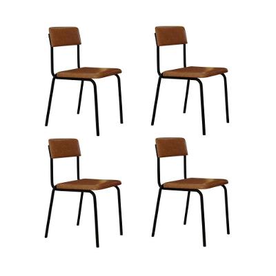 Cadeira Fit Fixa C/4 Pes 475 X 505 X 810 Mm C/4 Un. Courino Caramelo Courino Caramelo