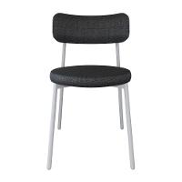 4 Unidades Cadeira Kyta Fixa C/4 Pés 50 X 44,7 X 83,8 Cm Pés Brancos. Corriente Grafite Corriente Grafite